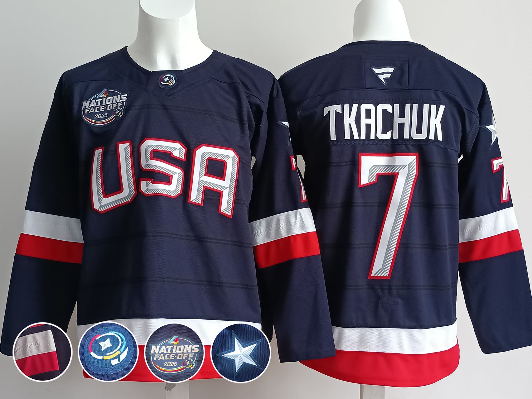 Men USA 7 Tkachuk Dark Blue 2025 Fanatics Home Premium NHL Jersey